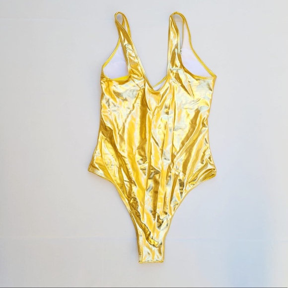 Womens One Piece Shiny Metallic Swimsuits  Size Medium - Picture 5 of 7